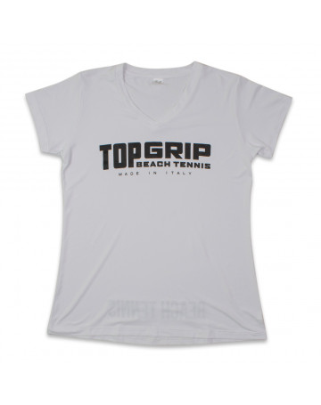 Camiseta Top Grip V Logo Mono Play Branca