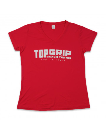 Camiseta Top Grip V Logo Mono Play Vermelha